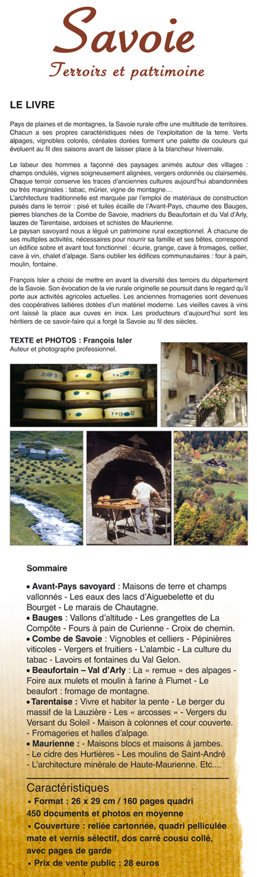 Livre Savoie Terroirs Et Patrimoine Neva Editions